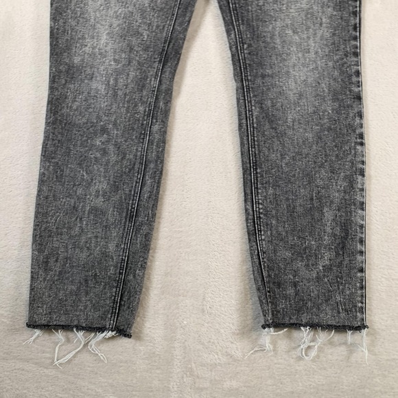 Old Navy Rockstar Jeans Womens 10 Black Gray High Rise Super Skinny Frayed Hem - Picture 3 of 13